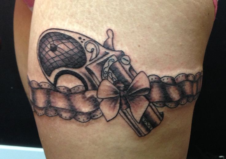 Amazing Pistol Country Garter Tattoo
