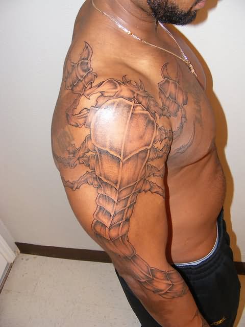 Amazing Scorpion Tattoo On Right Full Arm