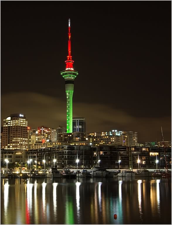 Amazing View Of Sky Tower At Night