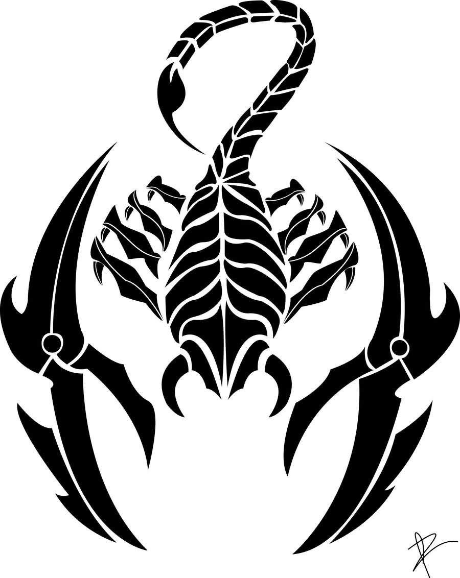 Attractive Tribal Scorpion Tattoo Stencil