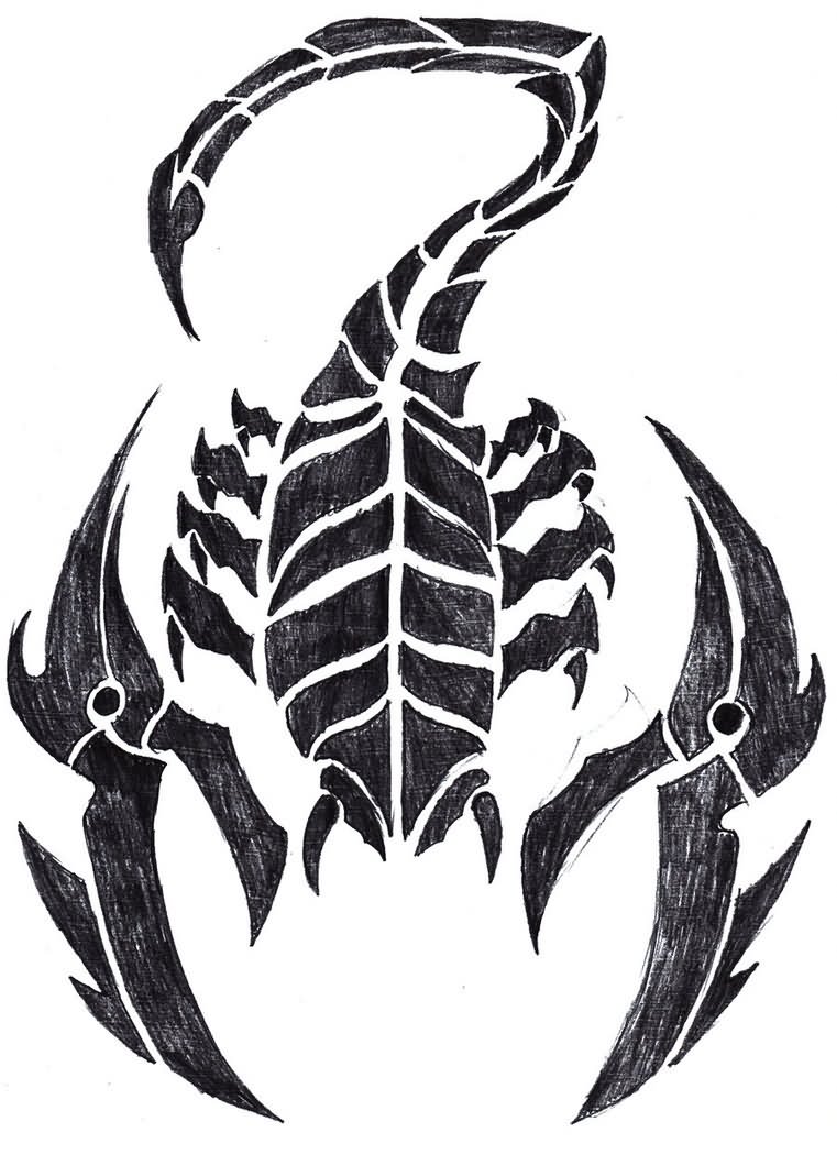 Awesome Black Scorpion Tattoo Design By Twisted Serpent