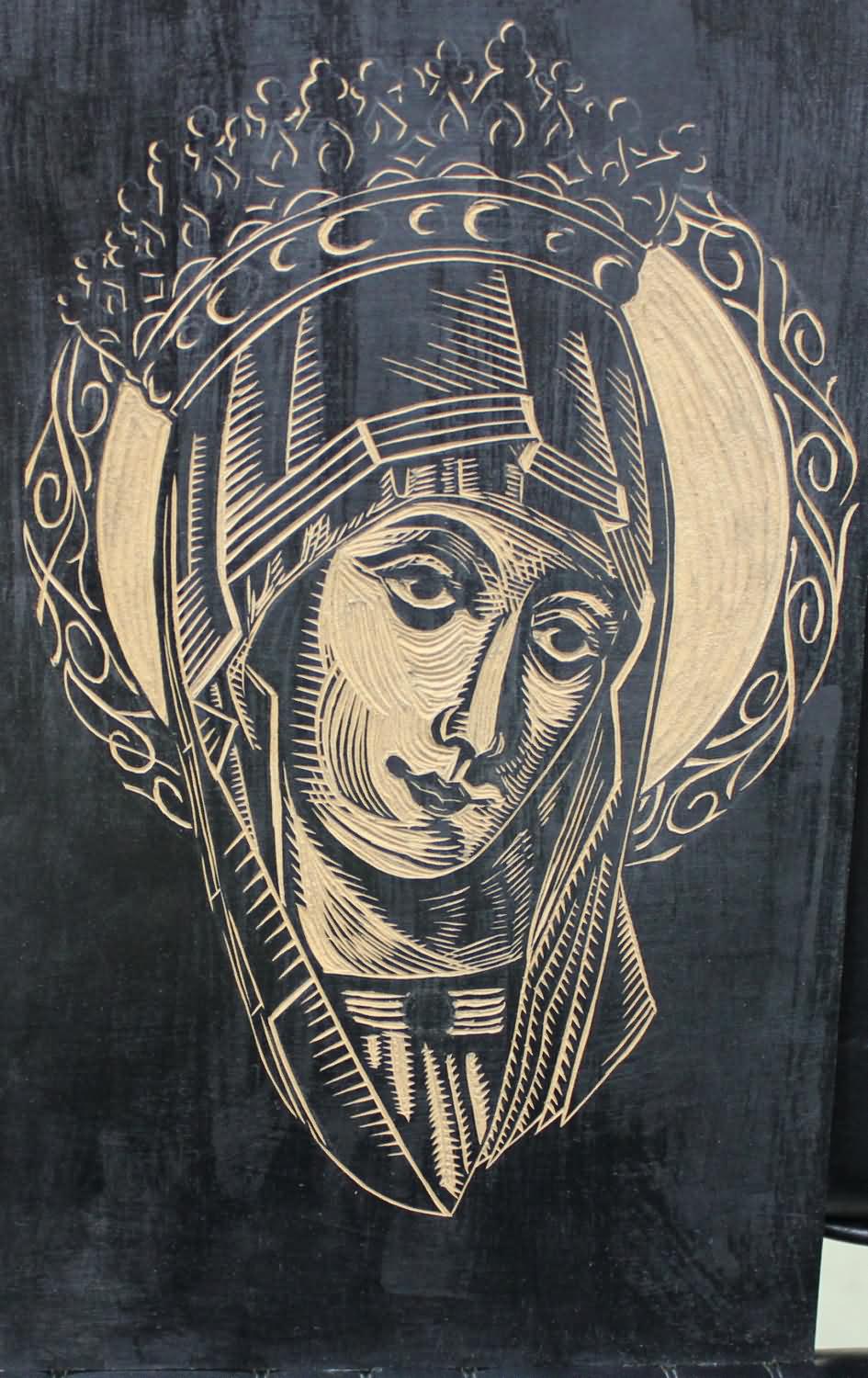 Awesome Saint Mary Mother Of God Tattoo Design