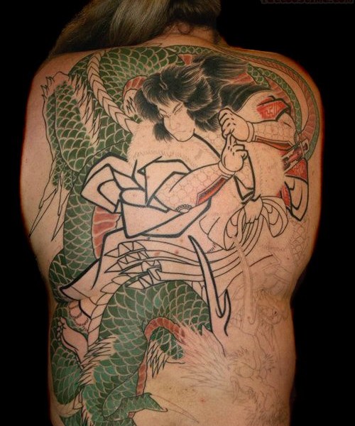 Back Body Samurai Tattoo