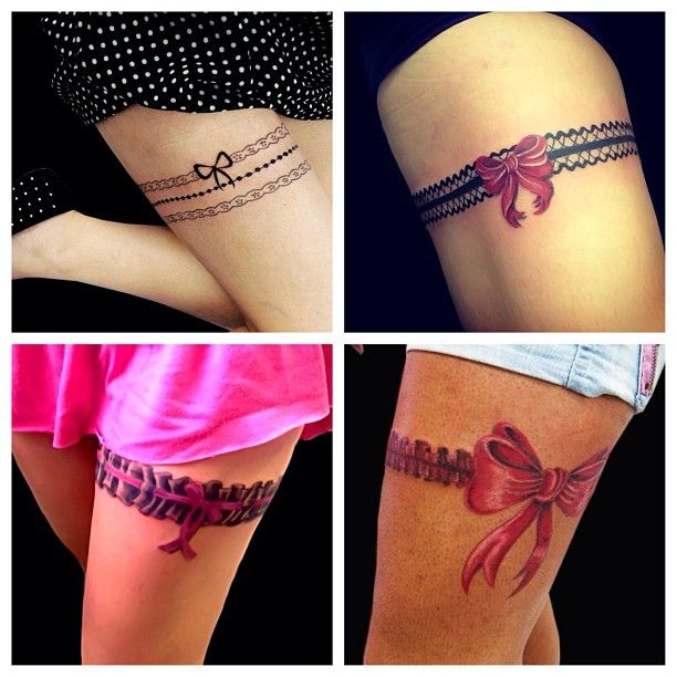 Beautiful Garter Tattoos Collection For Girls