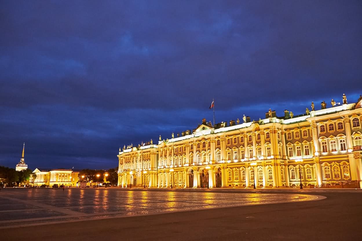 Beautiful Hermitage Museum Lit Up At Night