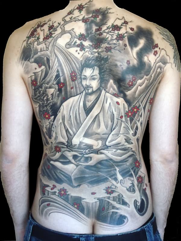 Beautiful Samurai Tattoo On Full Back