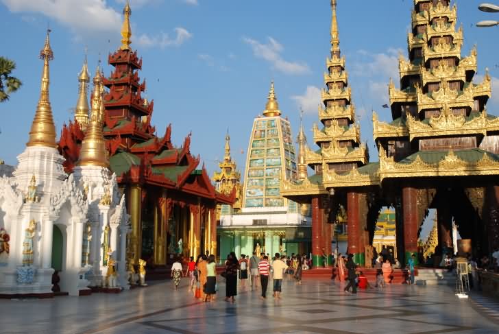 Beautiful Shwedagon Pagoda Complex Of Yangon