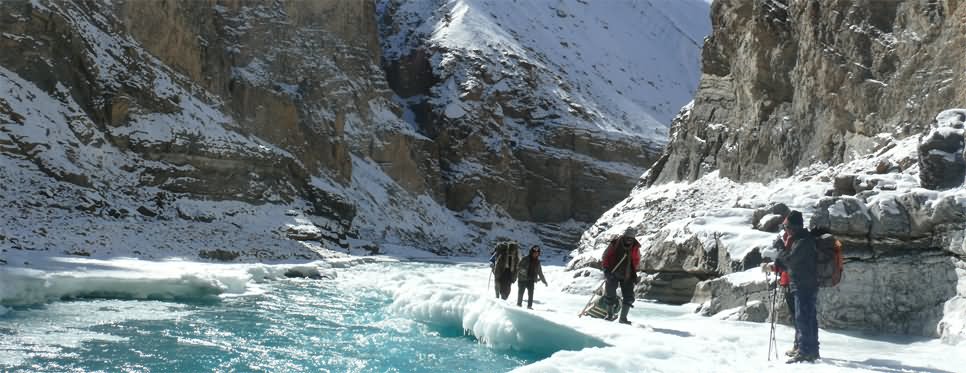 Beautiful View Of Frozen Zanskar Valley Trek