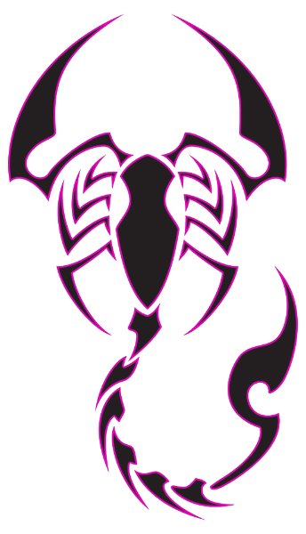 Black And Purple Scorpion Tattoo Design