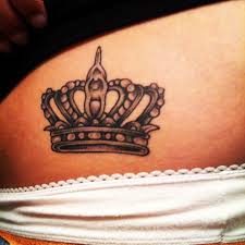 Black Ink Queen Crown Tattoo Design