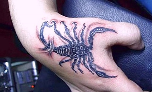 Black Scorpion Tattoo On Hand