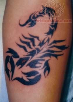 Black Tribal Scorpion Tattoo Design For Forearm