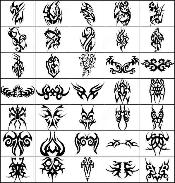 Black Tribal Symbol Tattoo Designs For Men
