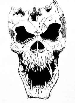 Black Vampire Skull Tattoo Stencil
