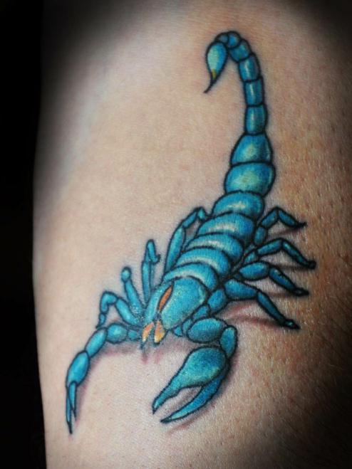 Blue Scorpion Tattoo Design For Sleeve