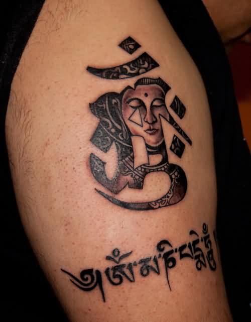 Buddhist Symbol Tattoo Design For Men Shoulder