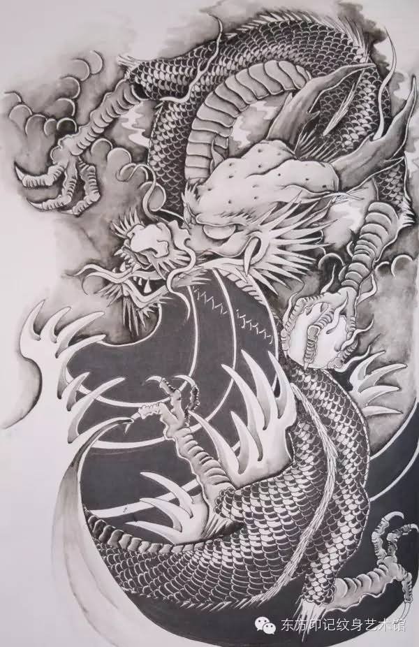 Chinese Dragon Samurai Tattoo Design