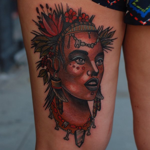 Classic African Queen Tattoo Design For Thigh By Alex Roze Aka The Catman
