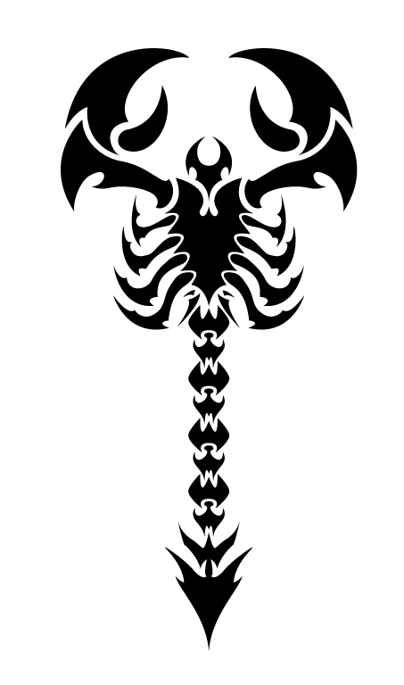 Classic Black Scorpion Tattoo Stencil