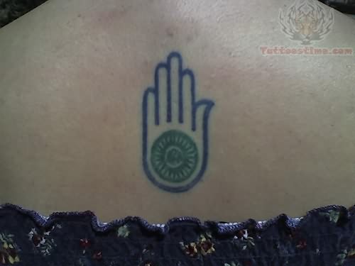 Classic Jain Hand Symbol Tattoo Design