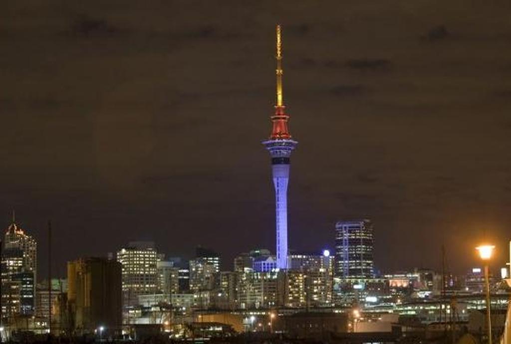 Colorful Lights On The Sky Tower