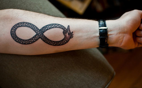 Cool Infinity Symbol Tattoo On Left Forearm