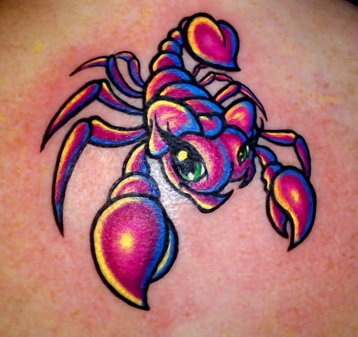 Cute Colorful Scorpion Tattoo Design