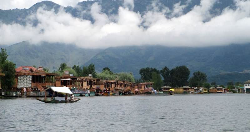 Dal Lake Covered With Mountains