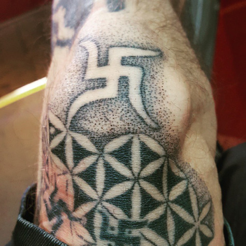 Dotwork Jain Swastik Tattoo Design