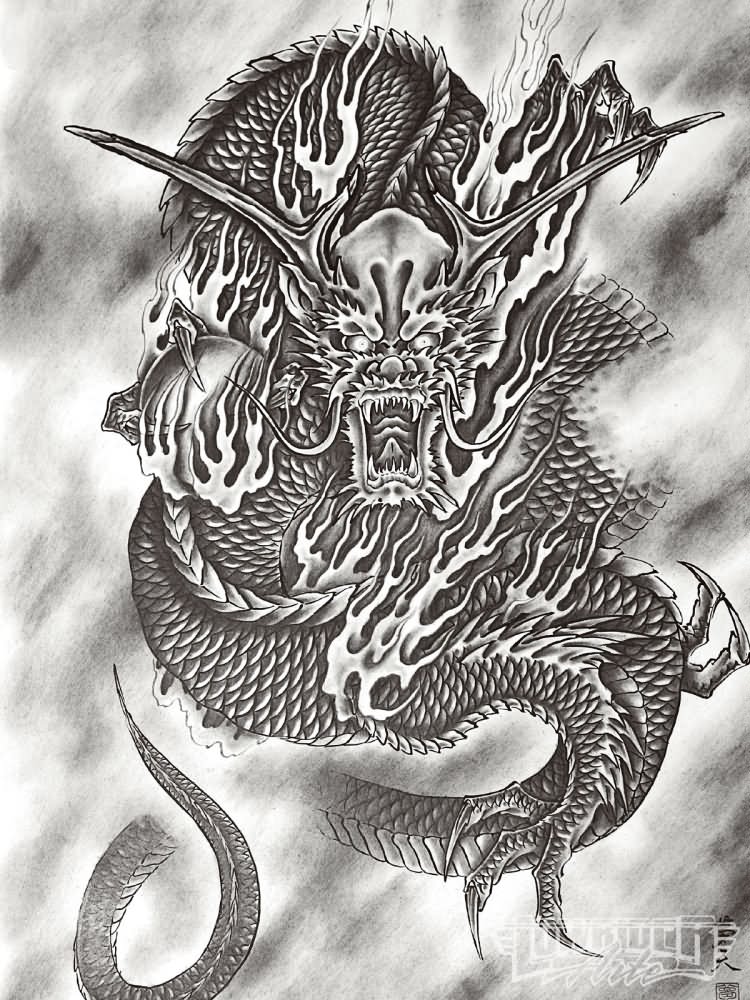 Dragon Samurai Tattoo Design Idea