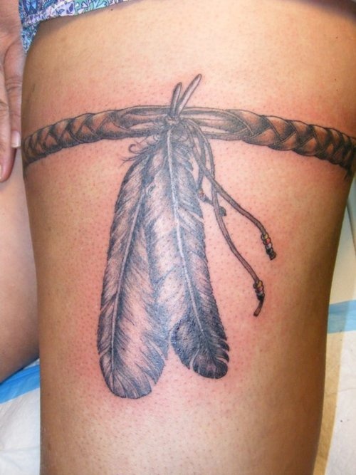 7+ Feather Garter Tattoos