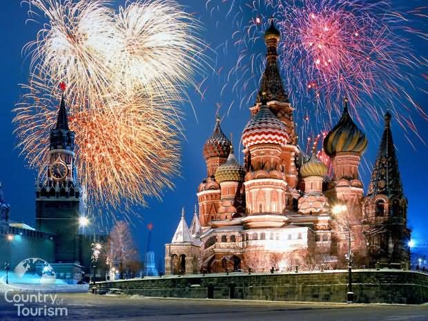 Fireworks Over The Kremlin Palace, Moscow