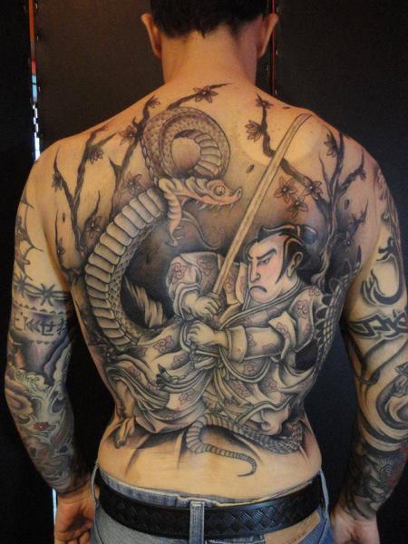 Full Back Samurai Tattoo Idea