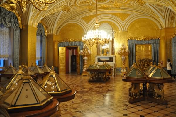 Gold Interior Of The Hermitage Museum, Russia