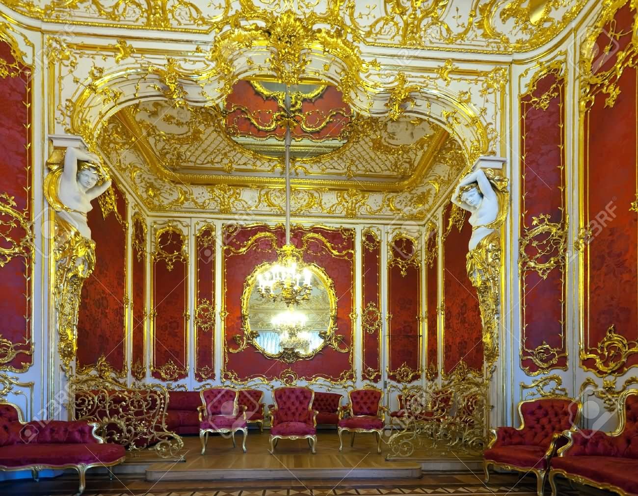 Golden Architecture Inside The Hermitage Museum
