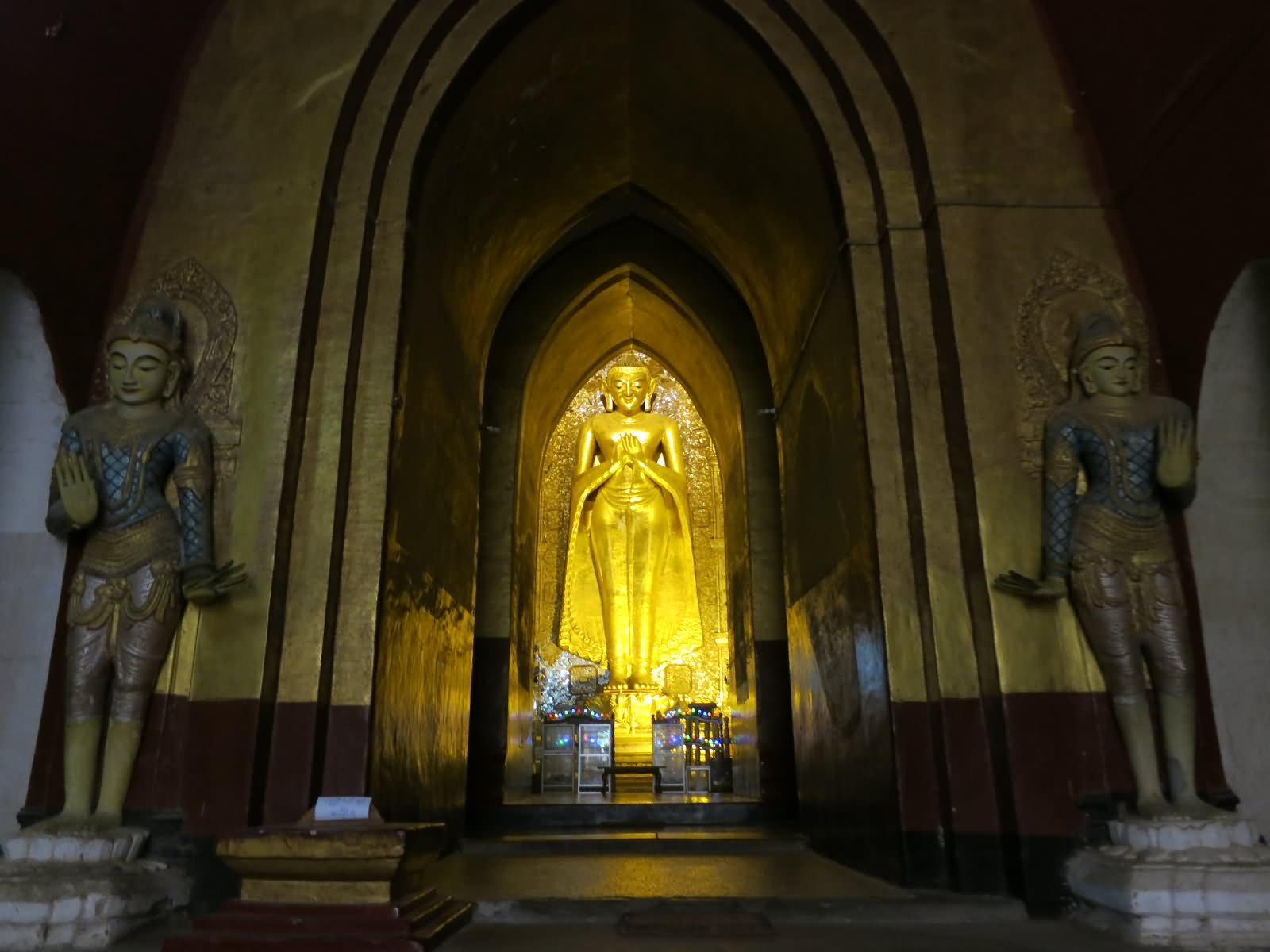 Golden Buddha Inside The Ananda Temple