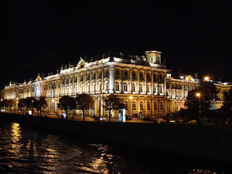 Hermitage Museum At St. Petersburg Night View Picture