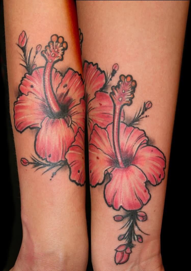 Hibiscus Flower Tattoo On Forearm by Tattooneos