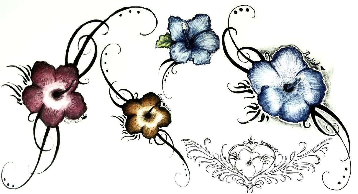 Hibiscus Tattoos Designs Sample