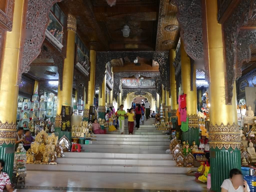 Inside The Shwedagon Pagoda In Yangon