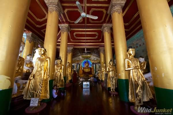 Interior Of Hall Inside The Shwedagon Pagoda