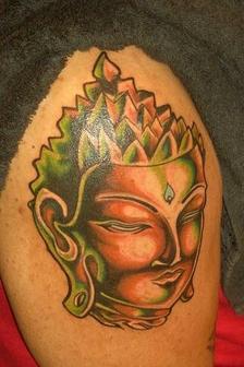 Jain Buddha Tattoo Design For Shoulder