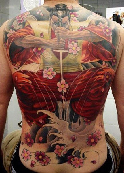 Japanese Samurai Back Tattoo For Men