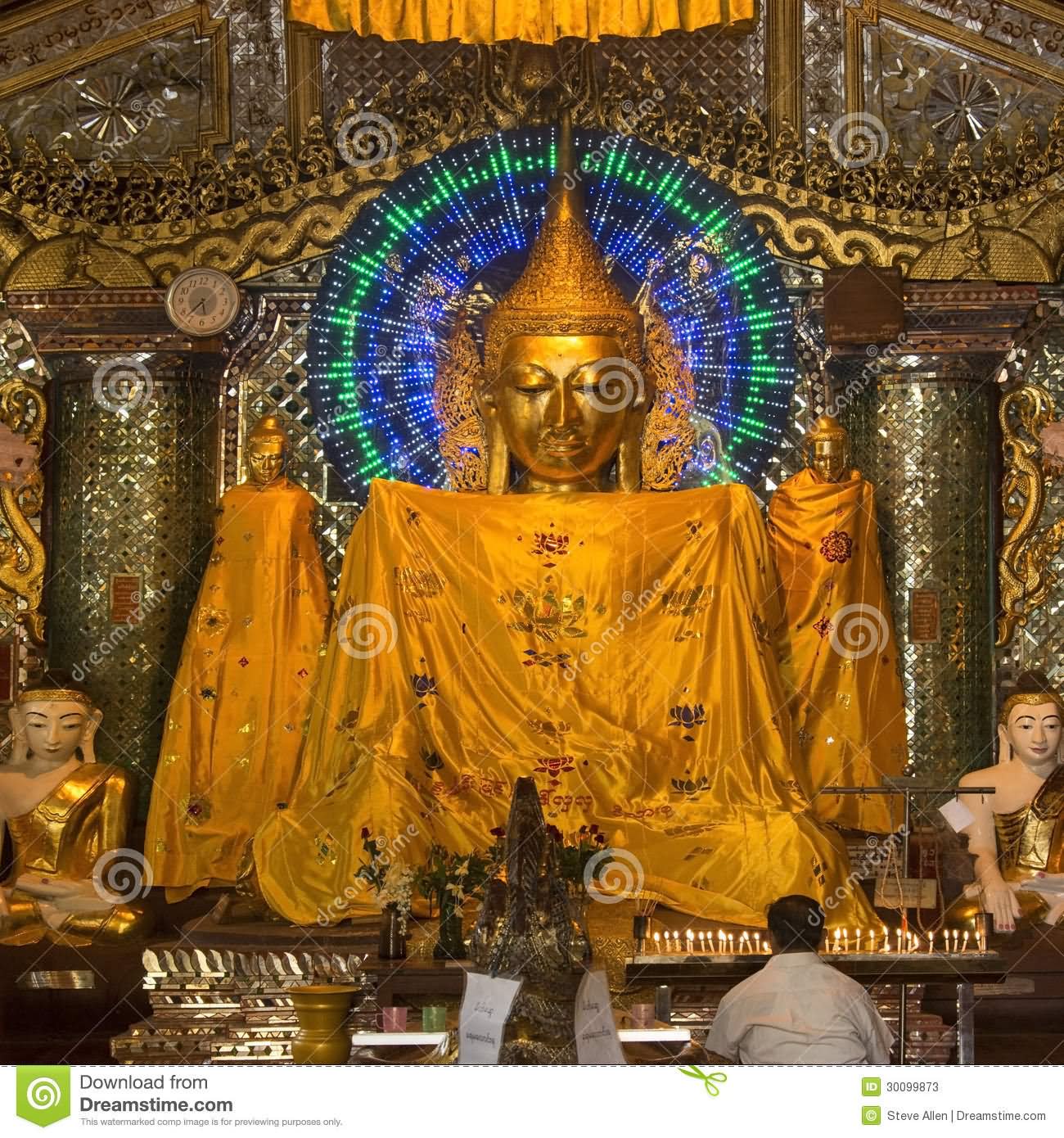 Lord Buddha Statue Inside The Shwedagon Pagoda Inside Yangon