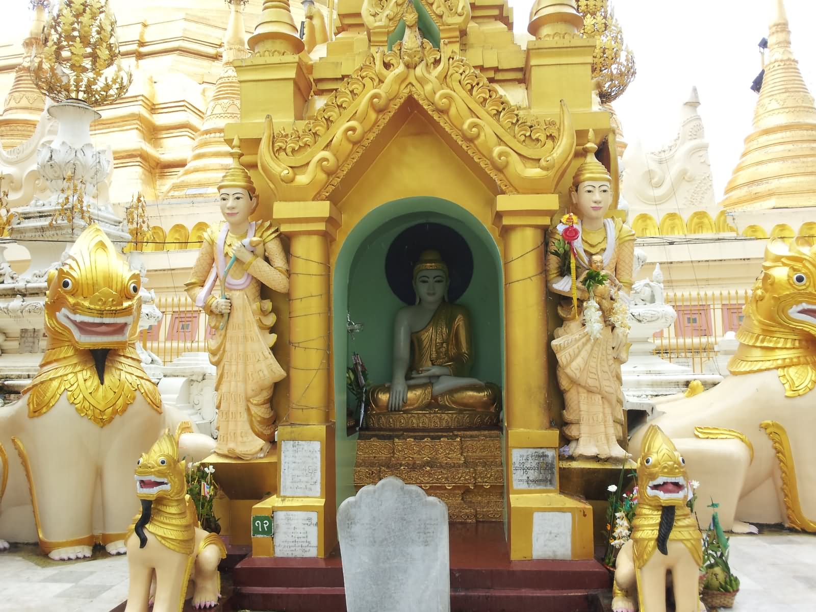 Lord Buddha Statue Inside The Shwedagon Pagoda