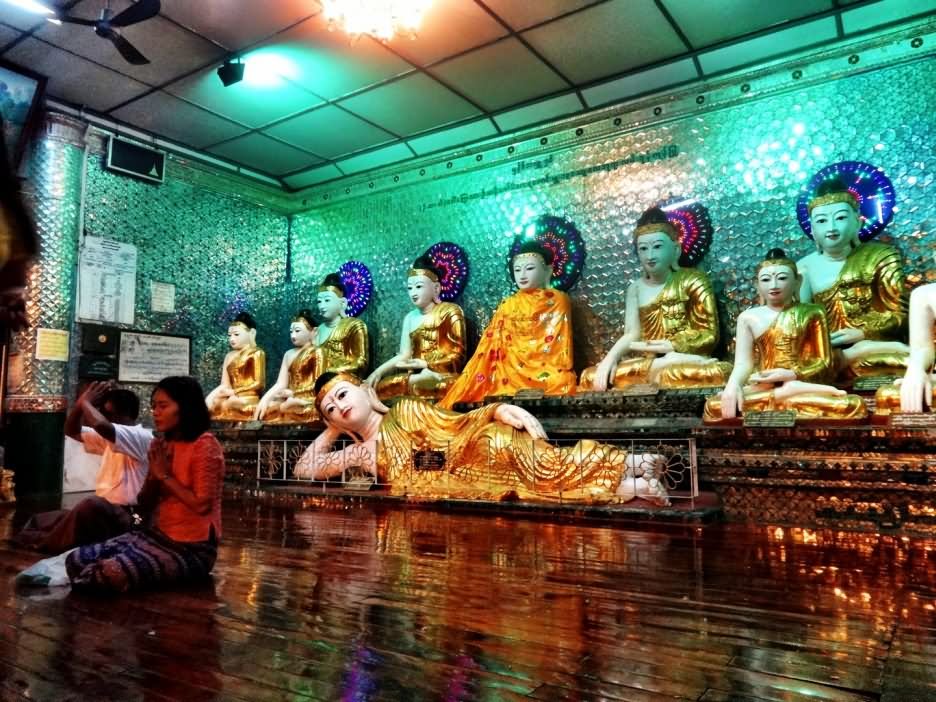 Lord Buddha Statues Inside The Shwedagon Pagoda