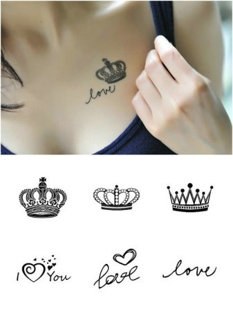Love - Queen Crown Tattoo Design For Girl