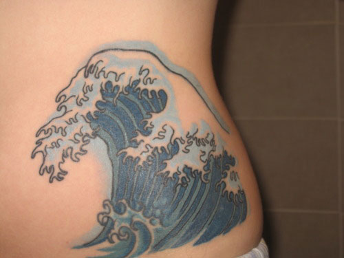 Lower Back Wave Tattoo