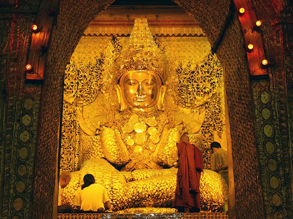 Mahamuni Buddha Inside The Shwedagon Pagoda