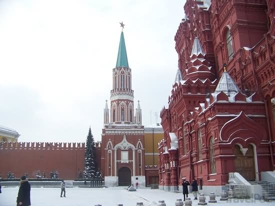 Moscow Kremlin Tower After Snowfall Picture
